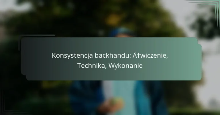 Konsystencja backhandu: Ćwiczenie, Technika, Wykonanie