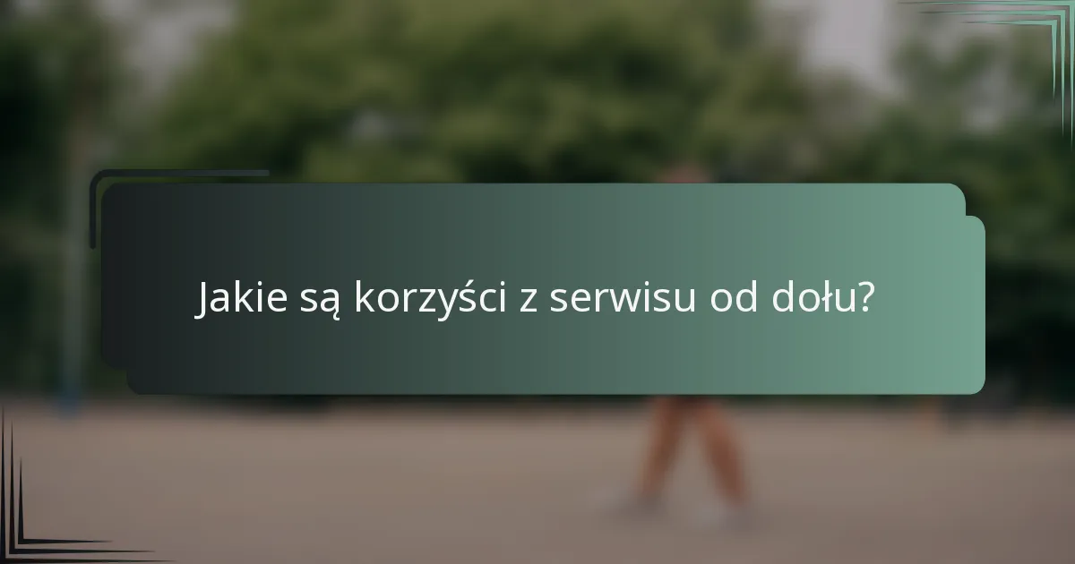 Jakie są korzyści z serwisu od dołu?